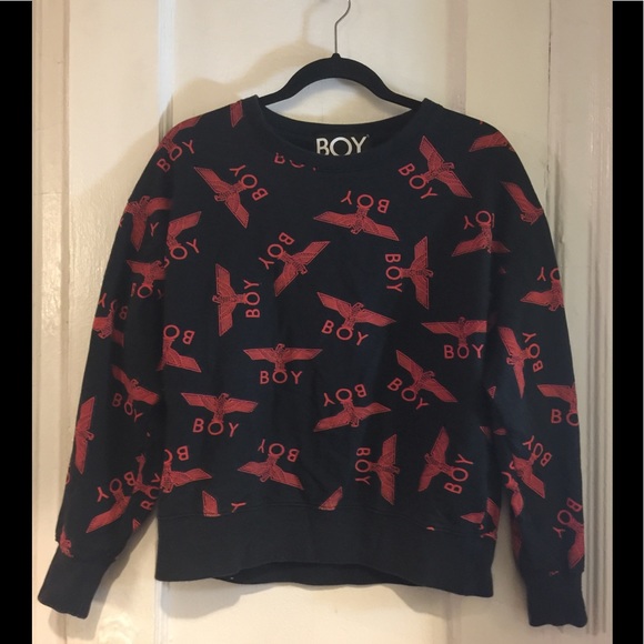 Boy of London Sweatshirt w Red Repeat Eagle - Picture 4 of 6
